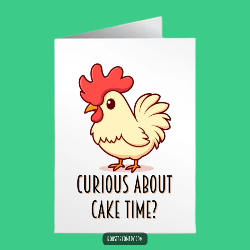 Free Printable Birthday Card: Kawaii Rooster Comb Funny Downloadable Greeting Gift
