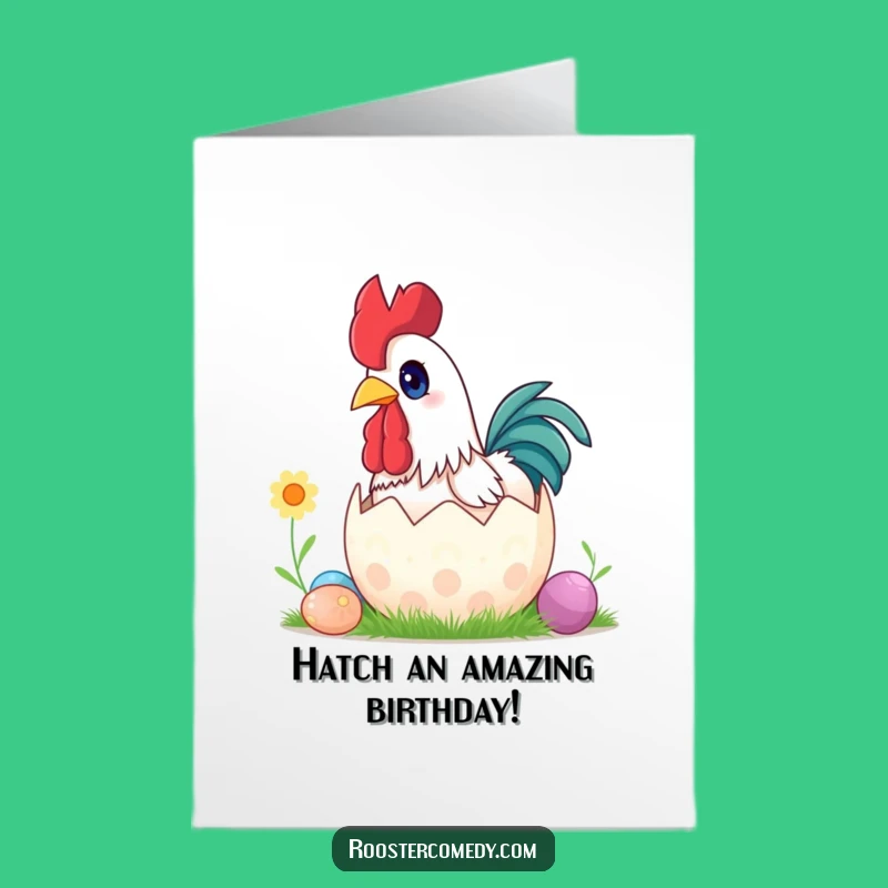 Free Printable Rooster Easter Egg Birthday Card - Funny Downloadable Surprise Gift