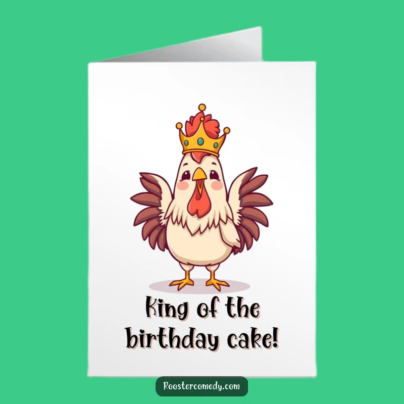 Free Printable Royal Rooster Birthday Card: King of Fun for a Special Day