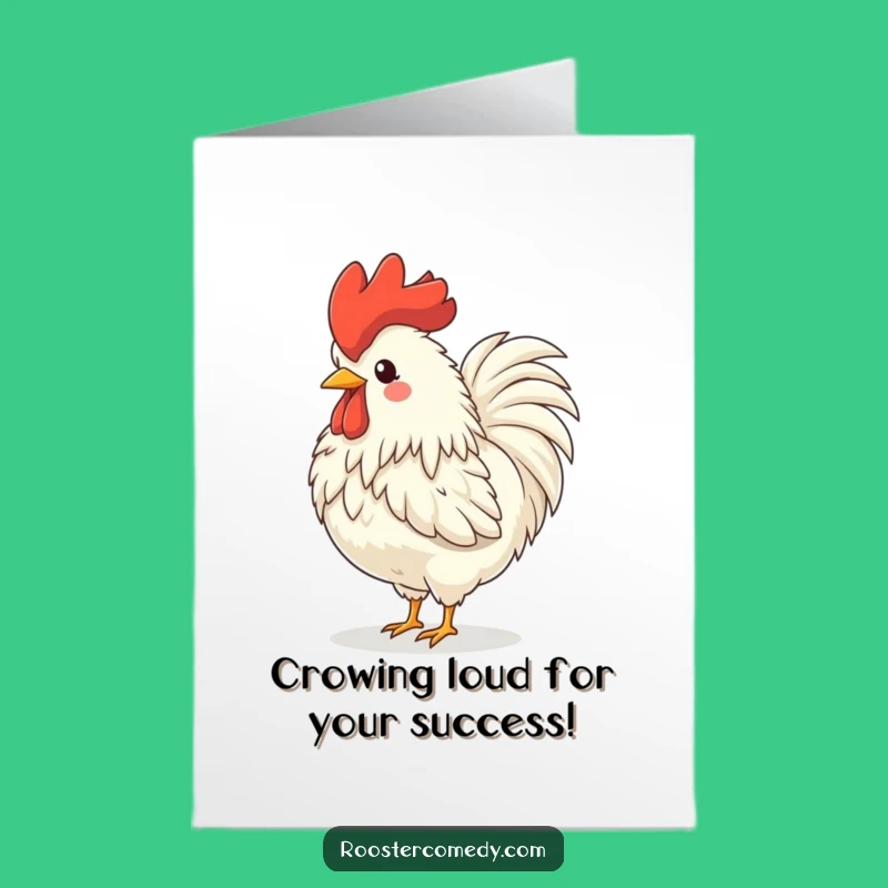 Free Printable Congrats Card: Joyful Rooster Crowing, Perfect Downloadable Gift