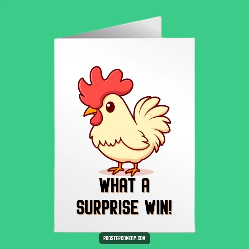 Free Printable Congrats Card: Kawaii Rooster Comb Funny Downloadable Gift