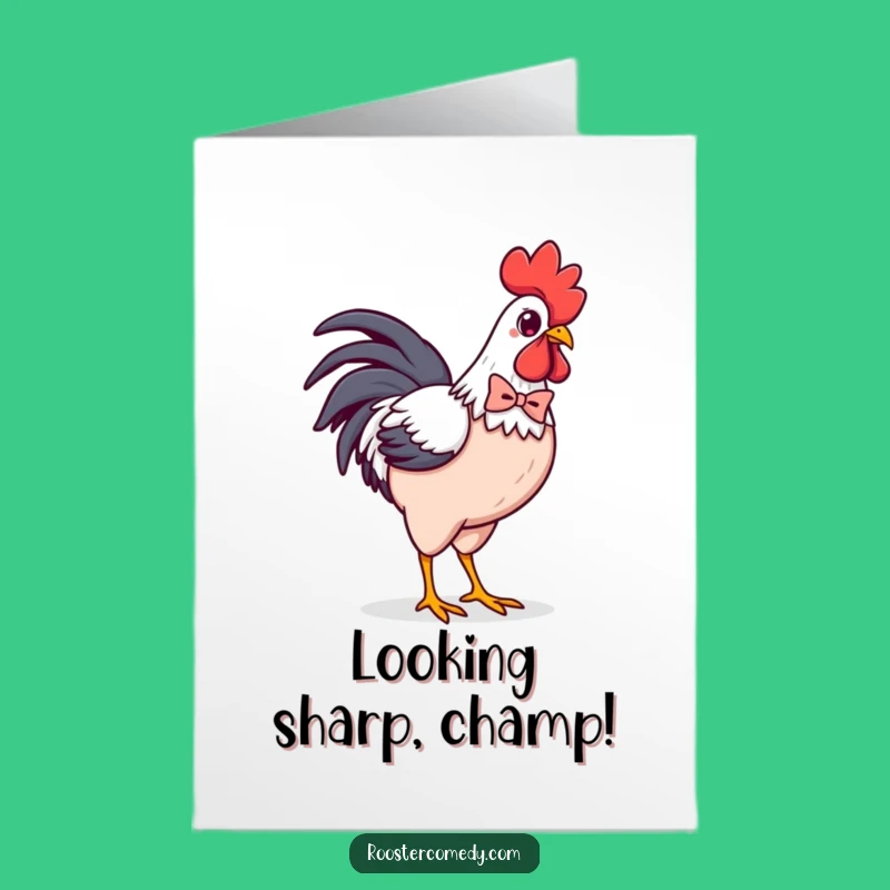 Free Printable Congrats Card: Stylish Kawaii Rooster, Chic DIY Downloadable Gift