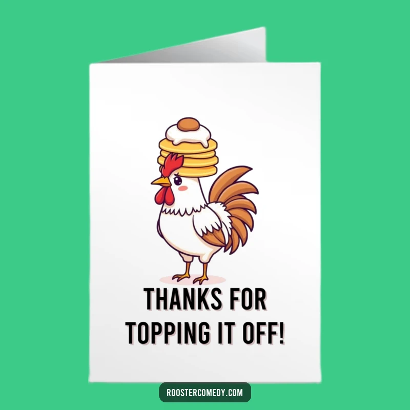 Free Printable Pancake Rooster Thank You Card - Cute Downloadable Breakfast Note