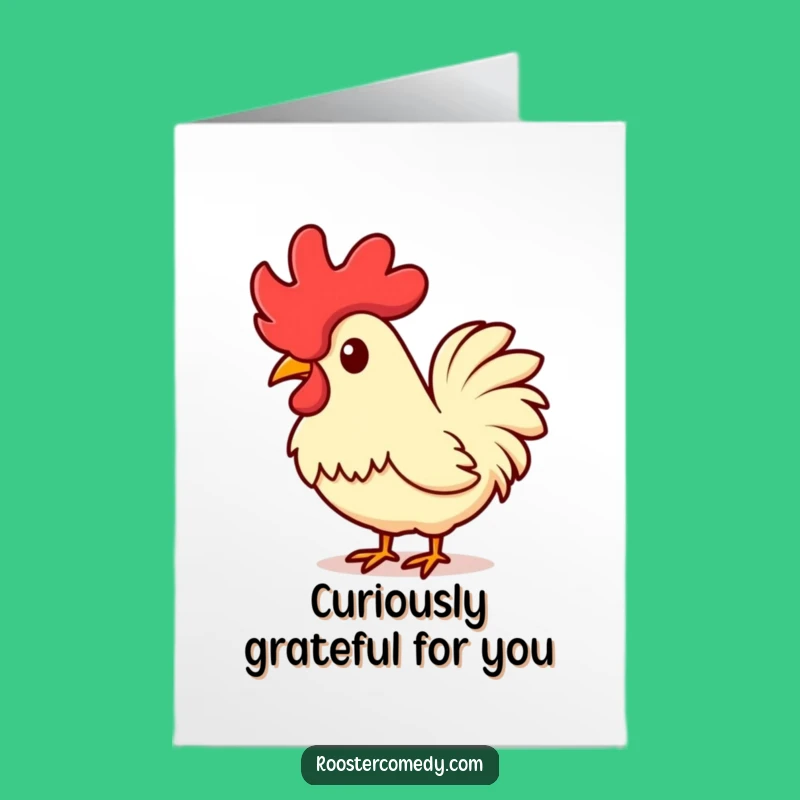 Free Printable Thank You Card: Kawaii Rooster Comb Funny Downloadable Gift