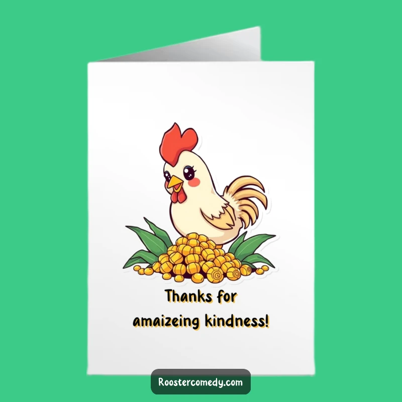Free Printable Thank You Card: Pecking Rooster Expressing Gratitude, Downloadable Fun