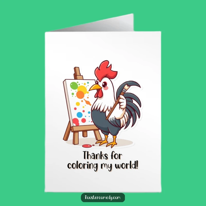 Free Printable Thank You Card: Rooster's Art - Colorful Downloadable Gift!