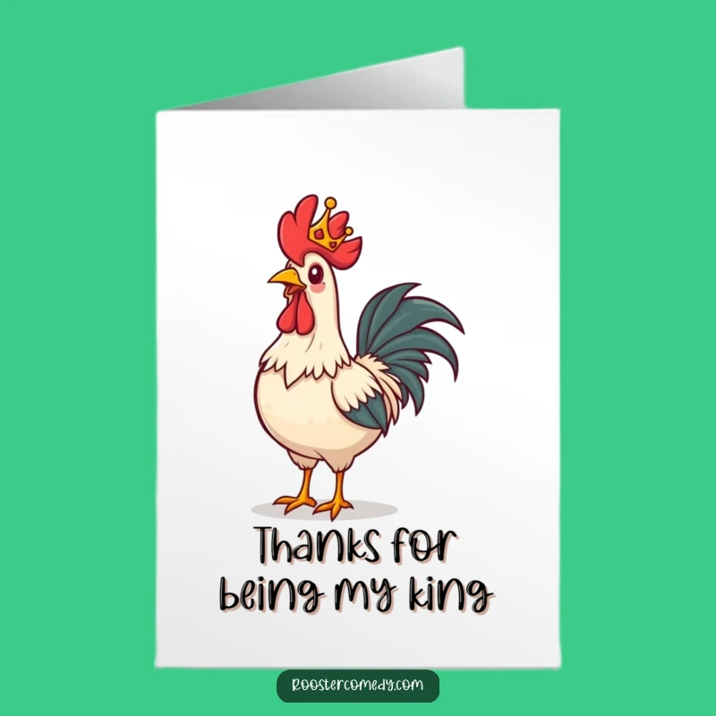 Free Printable Thank You Card: Majestic Rooster Crowned, Sweet Downloadable Gift