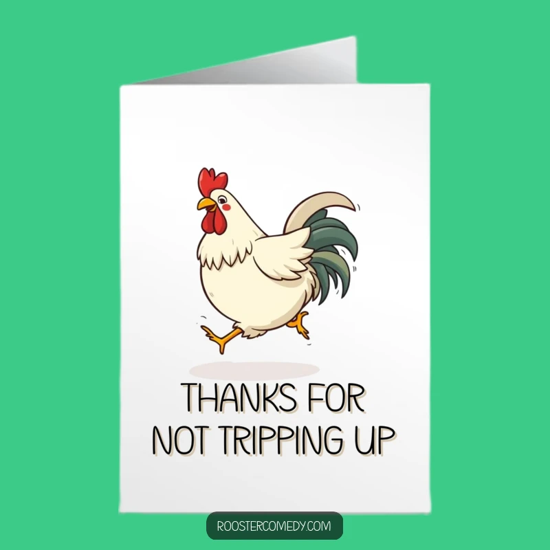 Free Printable Thank You Card: Tripping Rooster to Show Your Funny Gratitude