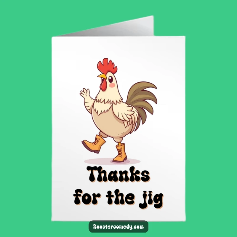 Free Printable Thank You Card: Dancing Gratitude, Humorous Downloadable Gift of Thanks