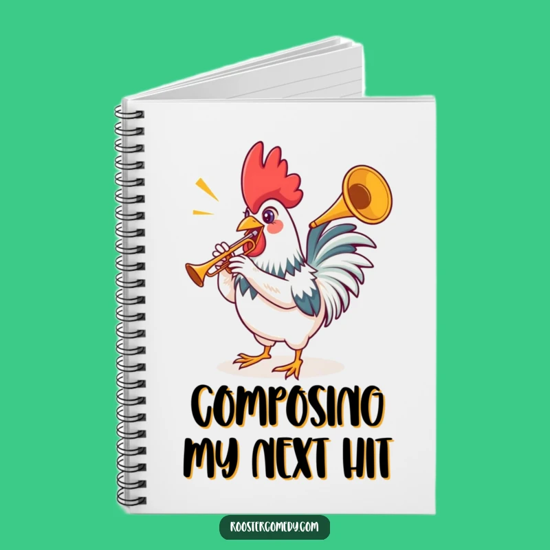Funny Rooster Trumpet Notebook - Jot Down Your Best Ideas with a Tune!