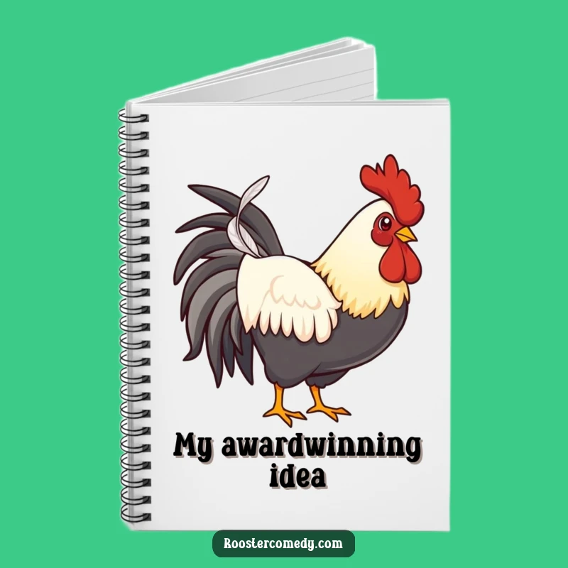 Funny Rooster Feather Notebook - Proud Bird Journal for Gifts