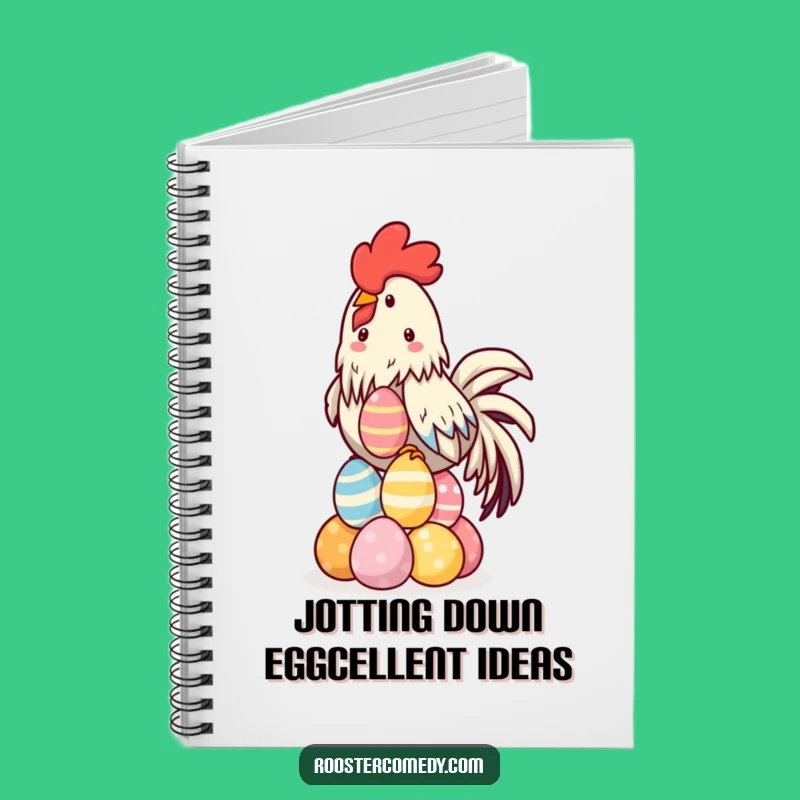 Funny Kawaii Rooster Notebook - Jot Down Ideas with Egg-cellent Humor