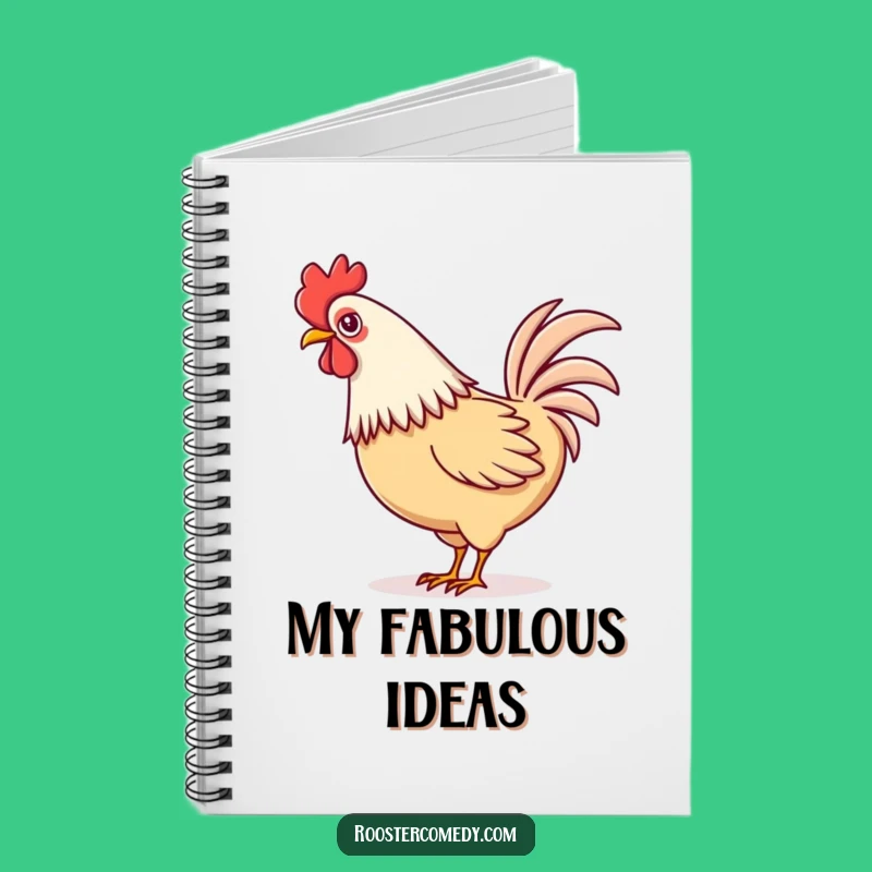 Funny Kawaii Rooster Tail Wag Notebook: Jot Down Your Playful Thoughts