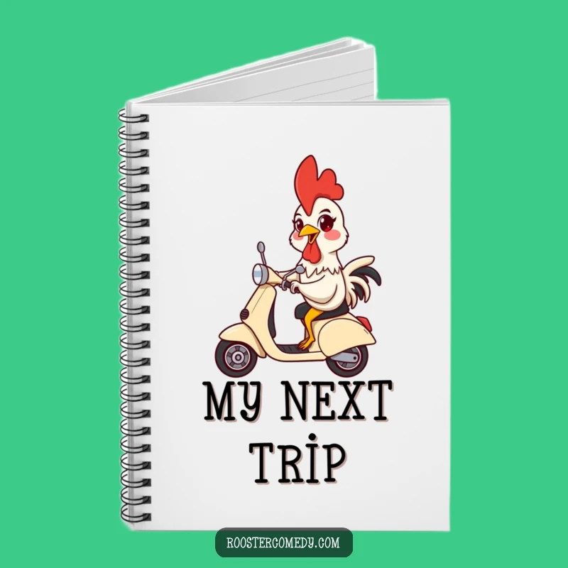 Funny Rooster Scooter Notebook - Journal Your Joyful Journeys