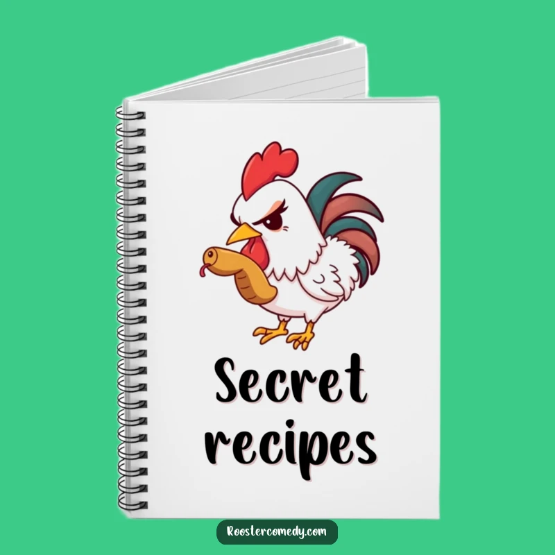Funny Rooster Worm Notebook - Journal Your Cheeky Thoughts