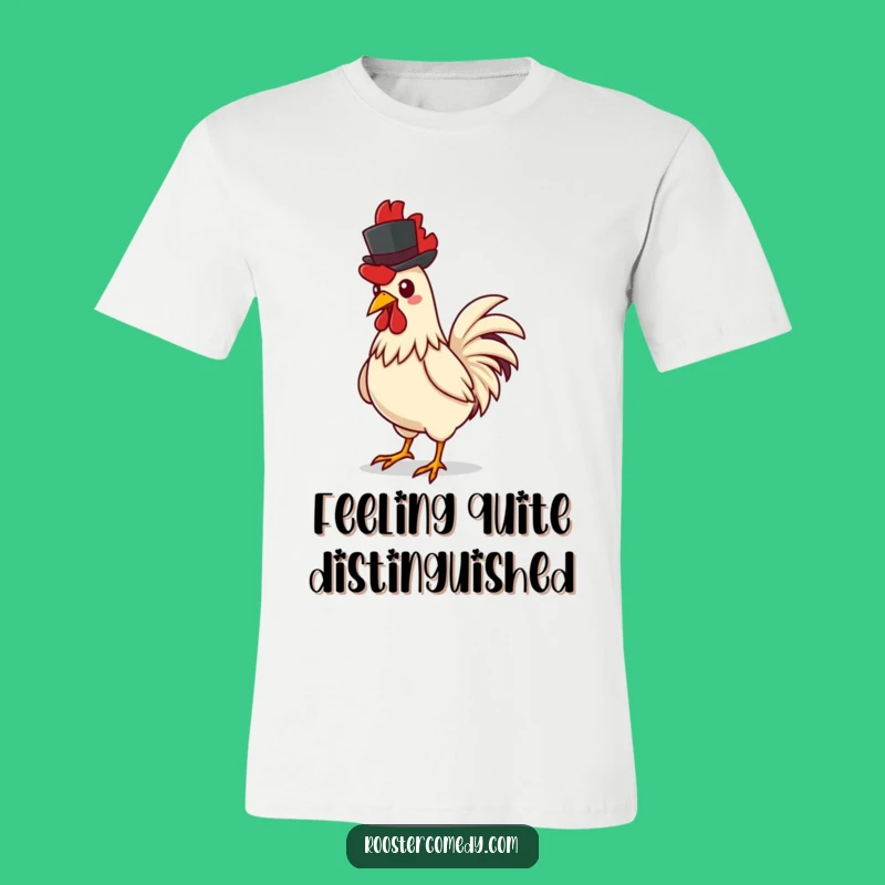 Funny Dapper Rooster Top Hat T-Shirt - Quirky Farm Style Tee