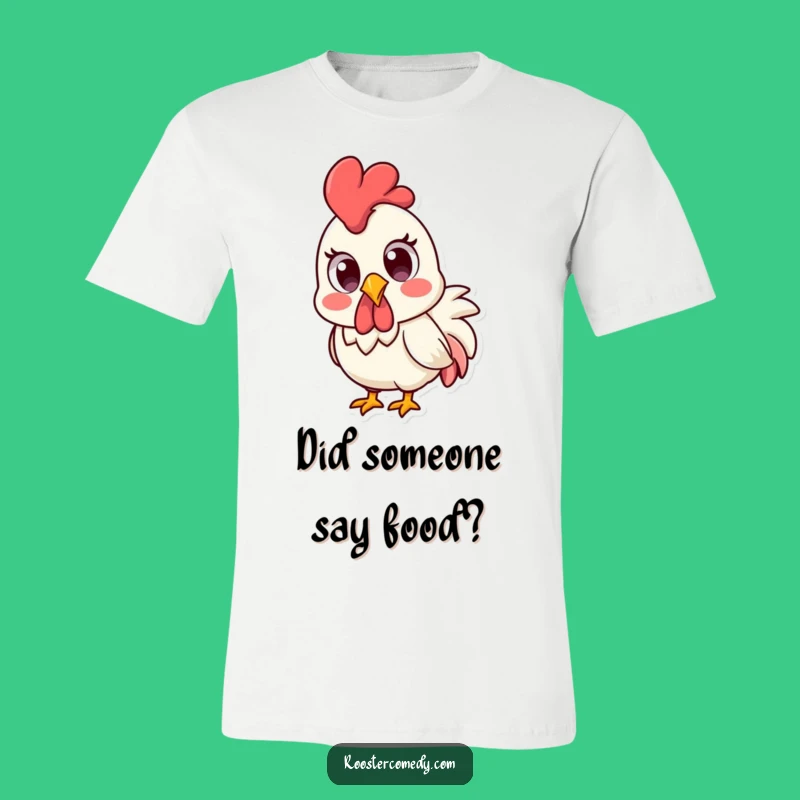 Funny Kawaii Rooster T-Shirt - Surprised Eyes Tee, Hilarious Farm Animal Gift