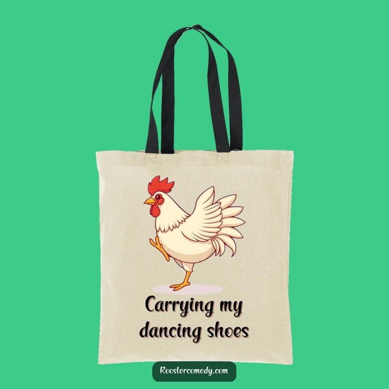 Funny Dancing Rooster Tote Bag - Energetic Farm Accessory