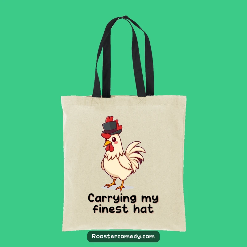 Funny Dapper Rooster Top Hat Tote - Quirky Farm Accessory