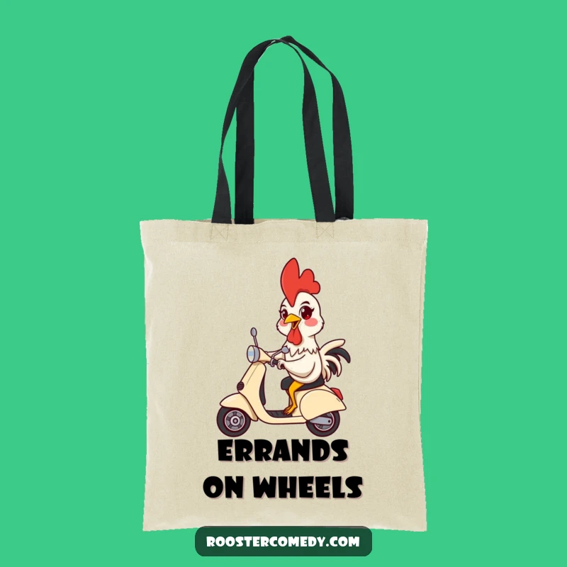 Funny Rooster Scooter Tote Bag - Carry Your Fun Wherever You Go