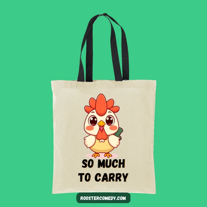 Funny Kawaii Rooster Surprise Tote Bag: Carry Your Astonishment in Style