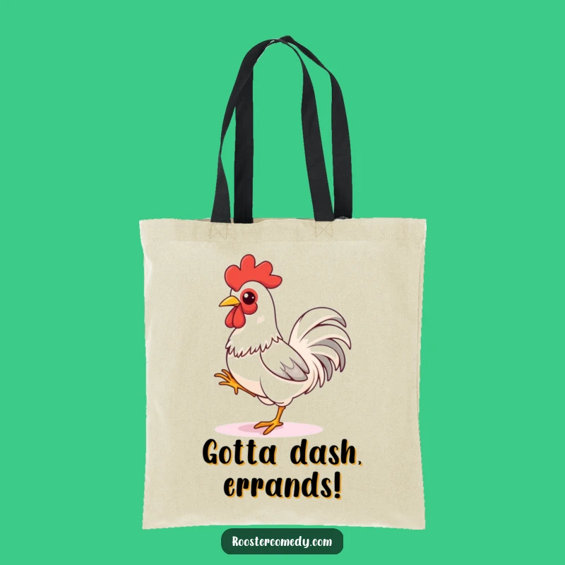 Funny Rooster Sprint Tote Bag - Playful Bird Ready to Run