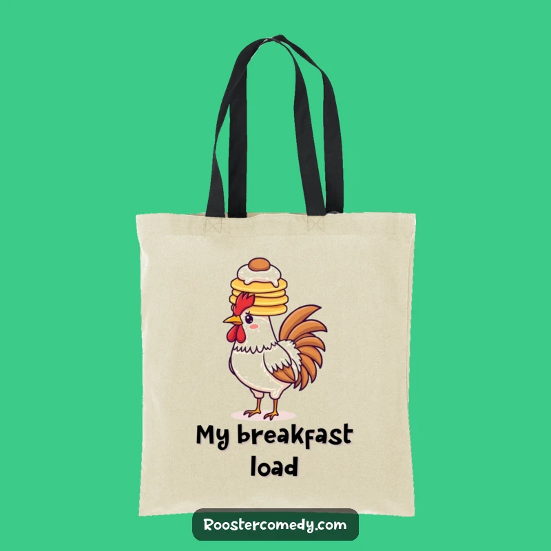 Funny Pancake Rooster Tote Bag - Carry Your Breakfast Style