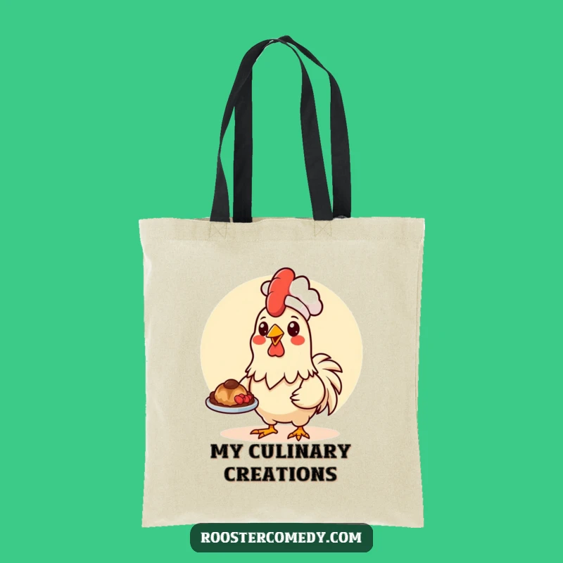Funny Kawaii Rooster Chef Tote Bag - Culinary Presentation, Perfect Market Bag